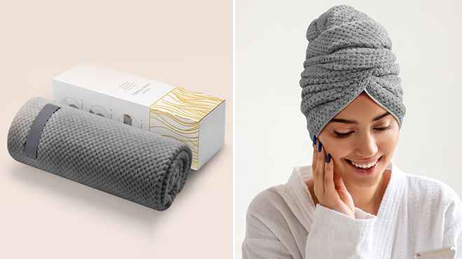 Large Microfiber Hair Towel Wrap