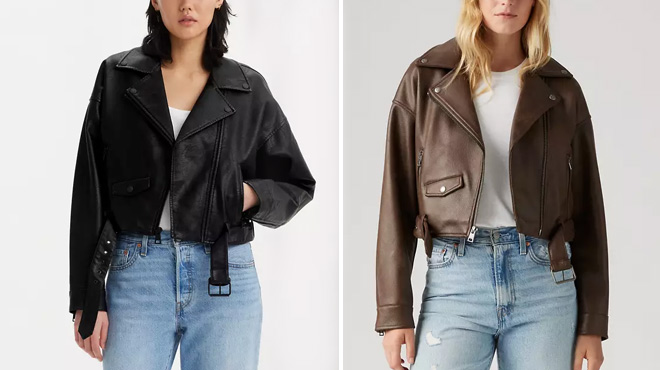 Levis Belted Crop Moto Jacket