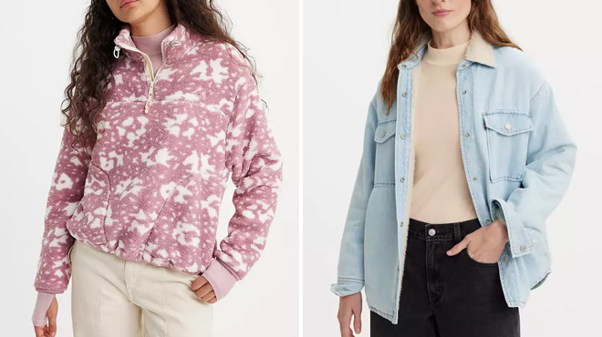 Levis Womens Big Foot Sherpa Zip Sweatshirt Levis Womens Big Foot Sherpa Zip Sweatshirt