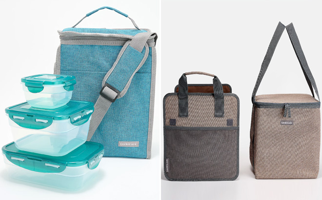 LocknLock 3 Piece Multi Shape Storage Set with Lunch Bag