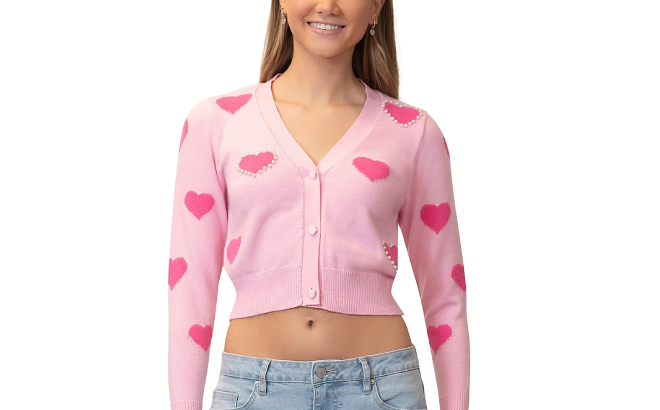 Madden Girl Pearled Cardigan Madden Girl Pearled Cardigan