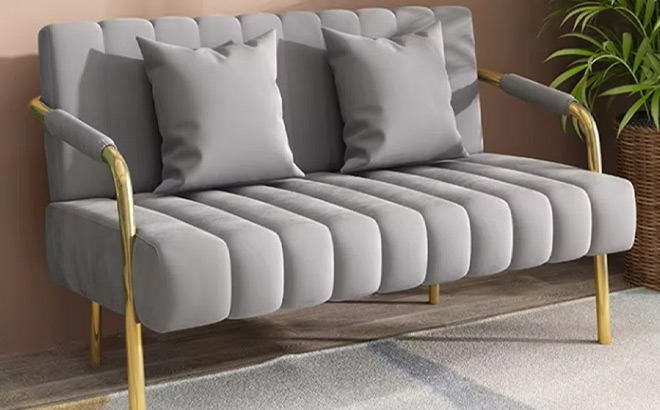 Mercer41 Velvet Loveseat Sofa Mercer41 Velvet Loveseat Sofa