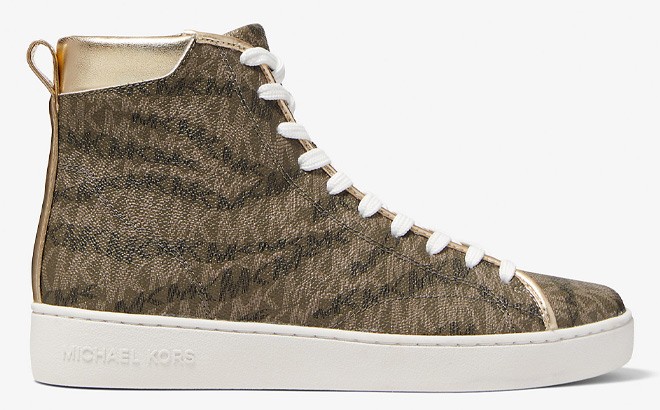 Michael Kors Edie Animal Print Logo High Top Sneaker Michael Kors Edie Animal Print Logo High Top Sneaker