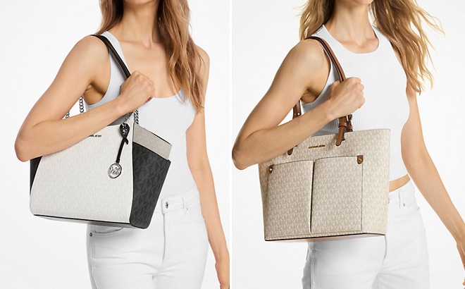 Michael Kors Jet Set Large Color Block Signature Logo Shoulder Bag