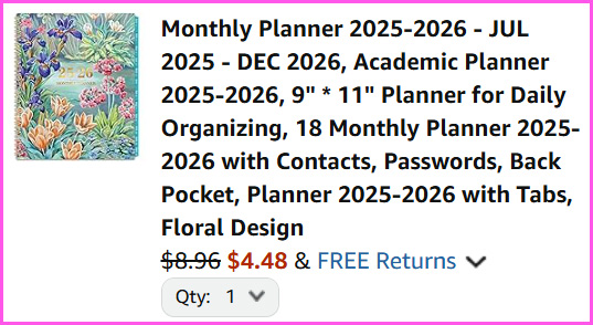 Monthly Planner at Checkout