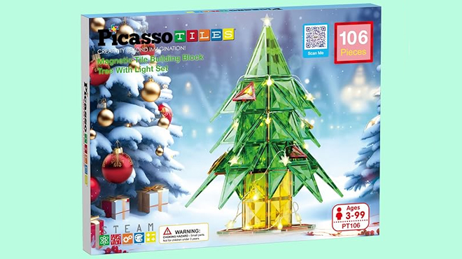 PicassoTiles LED 106 pc Christmas Tree Set