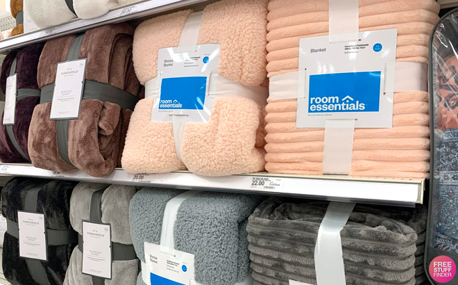 Ribbed Plush Throw Blanket Room Essentials