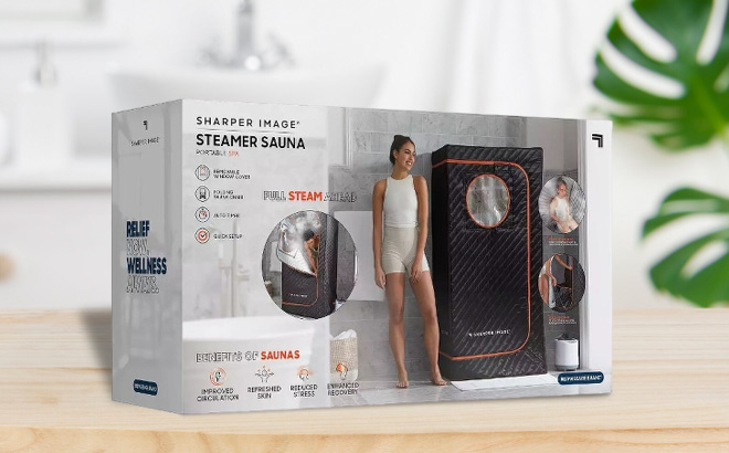 Sharper Image Portable Zip Up Sauna Steamer Spa Box on a Table