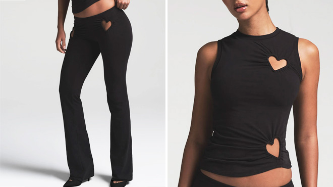 Skims Heart Cotton Blend Jersey Leggings