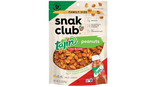 Snak Club Tajin Peanuts 12 Ounce Bag