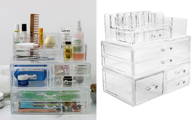 Sorbus Large Cosmetic Storage Case 3 Piece Set