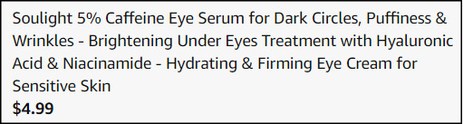 Soulight 5 Caffeine Eye Serum Checkout