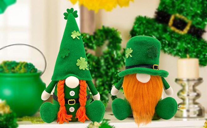 St Patricks Day Gnome Plush Home Decor