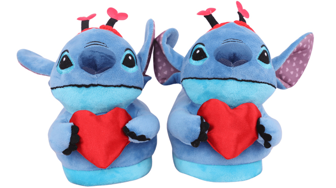 Stitch Toddlers Kids Valentines Day Slippers