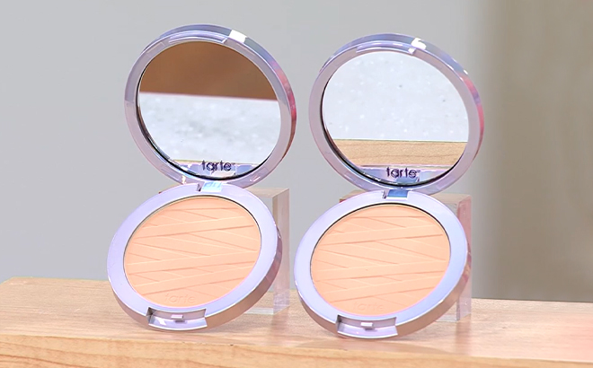 Tarte Face Tape Pressed Powder Foundation Duo on a Product Stand Tarte Face Tape Pressed Powder Foundation Duo on a Product Stand