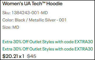 Under Armour Womens Tech Hoodie Checkout