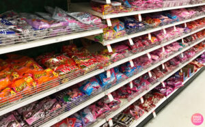 Valentines Day Candy on Shelves at Target