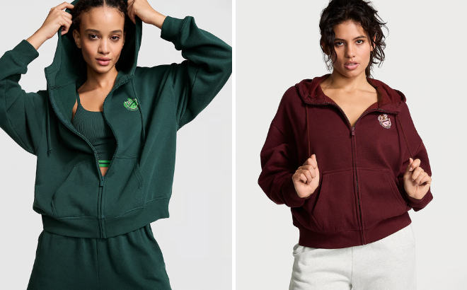 Victorias Secret PINK Ivy Fleece Campus Full Zip Hoodie