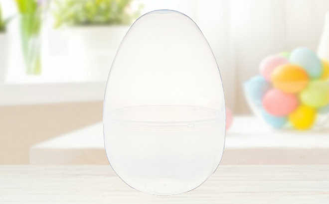 Way To Celebrate Jumbo Fillable Easter Egg on a Table