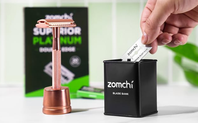 ZOMCHI Safety Razor with 5 Double Edge Blades