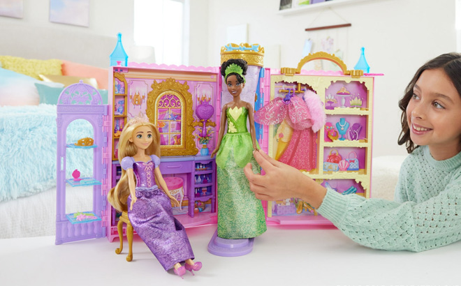 A Child Playing with Disney Princess Ready for the Ball Closet Playset A Child Playing with Disney Princess Ready for the Ball Closet Playset