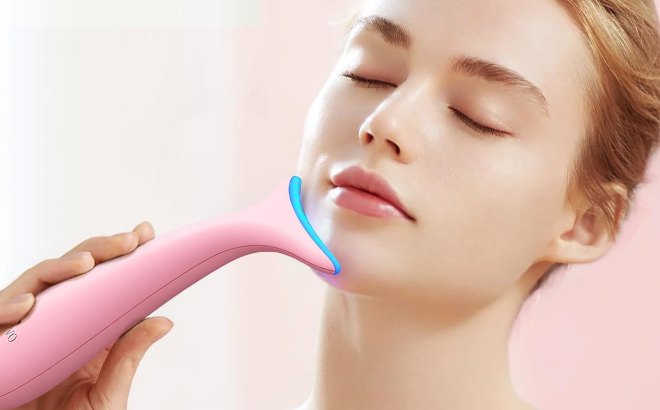 A Person Using an Azmavo Facial and Neck Massager A Person Using an Azmavo Facial and Neck Massager