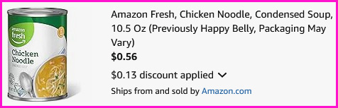 Amazon Fresh Chicken Noodle Checkout Screen