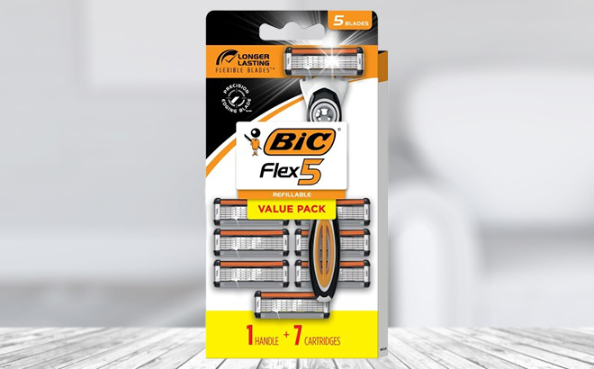 BIC Flex 5 Refillable Razors on the Table
