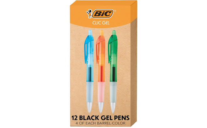 BIC Intensity Clic Black Gel Pens 12 Count
