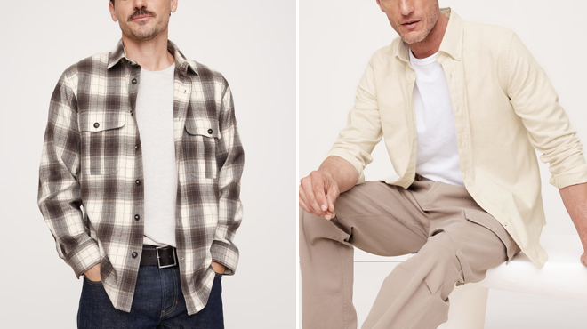 Banana Republic Relaxed Fit Flannel Utility Shirt and Banana Republic Standard Fit Cotton Flannel Shirt Banana Republic Relaxed Fit Flannel Utility Shirt and Banana Republic Standard Fit Cotton Flannel Shirt