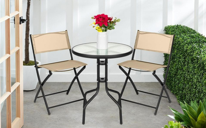 Best Choice Products 3 Piece Patio Set in Beige Color Best Choice Products 3 Piece Patio Set in Beige Color