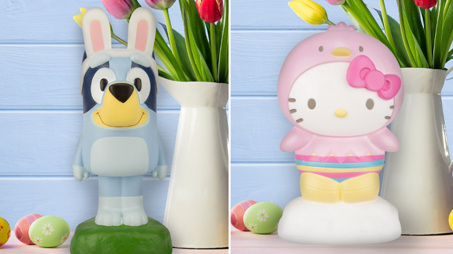Bluey Easter Blow Mold and Hello Kitty Easter Blow Mold