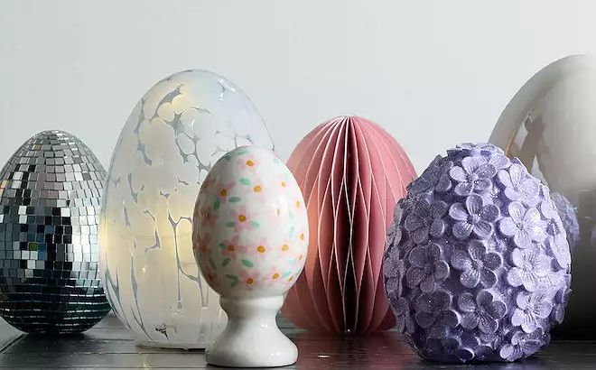 Celebrate Together Easter Confetti LED Glass Egg Table Decor Celebrate Together Easter Confetti LED Glass Egg Table Decor