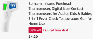 Checkout page of Berrcom Non Contact Forehead Thermometer