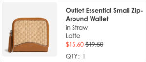 Checkout page of Vera Bradley Outlet Essential Small Zip Around Wallet Checkout page of Vera Bradley Outlet Essential Small Zip Around Wallet