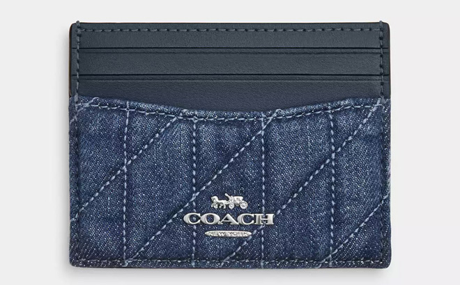 Coach Outlet Denim Slim ID Card Case With Quilting