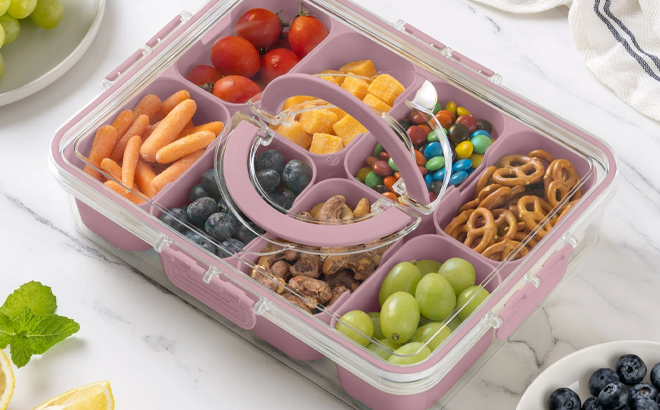 Cook With Color 8 Compartment Snackle Box in Pink