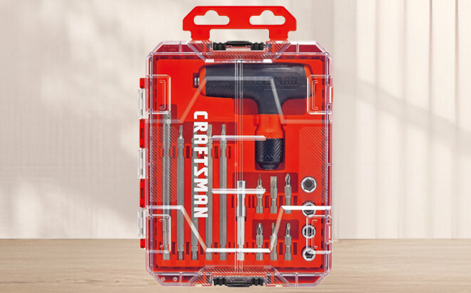 Craftsman 20 Piece T Handle Ratcheting Wrench Set on a Table