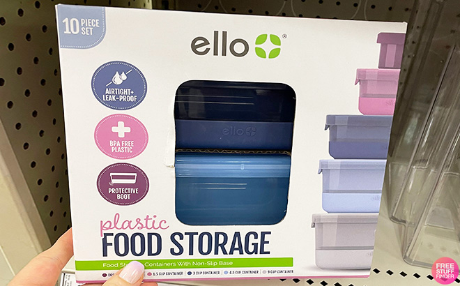 Ello 10 Piece Plastic Meal Prep Food Storage Container