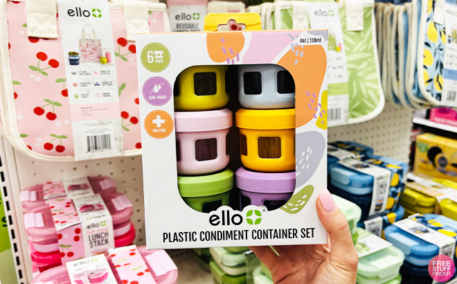 Ello 6 Piece Glass Condiment Color Lock Food Storage Container Set