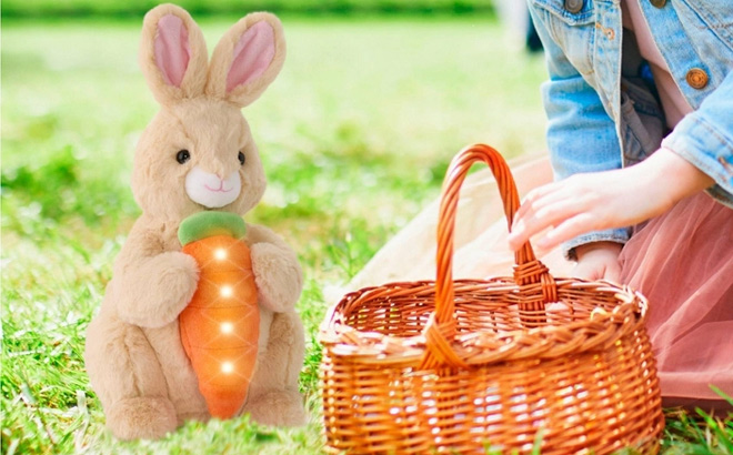 FAO Schwarz Glow Brights Bunny with Carrot Plush