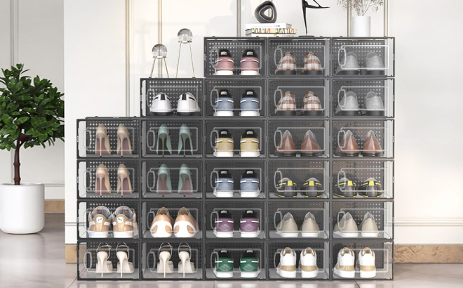 Fkprorjv Large Shoe Storage Box Organizer