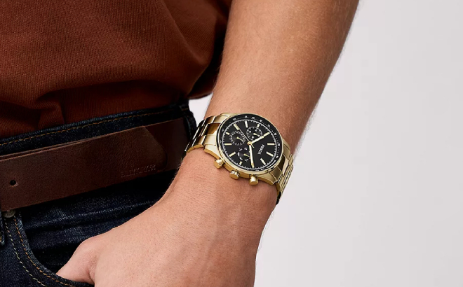 Fossil Mens Sullivan Multifunction Gold Tone Watch