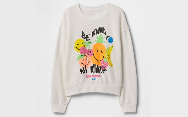 GAP Factory SmileyWorld Kids Oversized Graphic Sweatshirt GAP Factory SmileyWorld Kids Oversized Graphic Sweatshirt