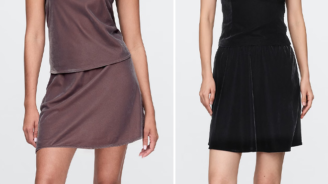 GAP Recycled Velvet Mini Skirt