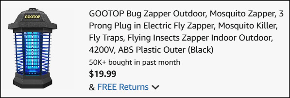 Gootop Outdoor Bug Zapper Checkout Gootop Outdoor Bug Zapper Checkout