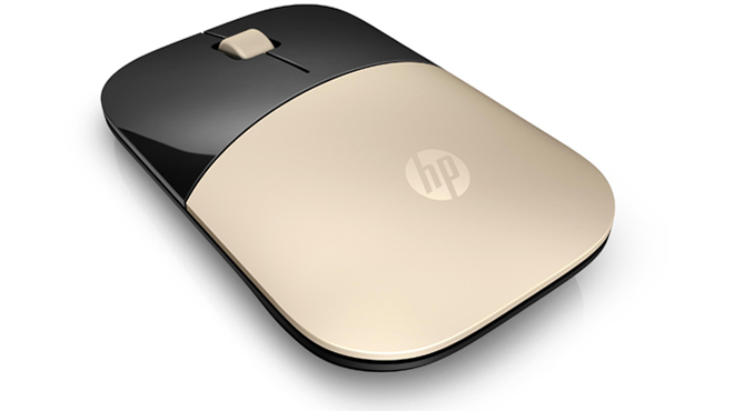HP Wireless Mouse in Modern Gold