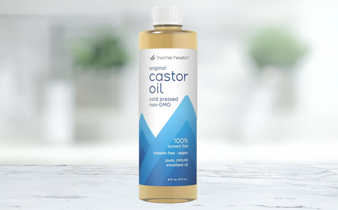 Home Health Castor Oil on a Table