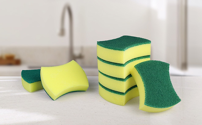 Kitchen Cleaning Sponges on the Table Kitchen Cleaning Sponges on the Table
