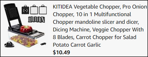 Kitidea 10 in 1 Vegetable Chopper Checkout Kitidea 10 in 1 Vegetable Chopper Checkout